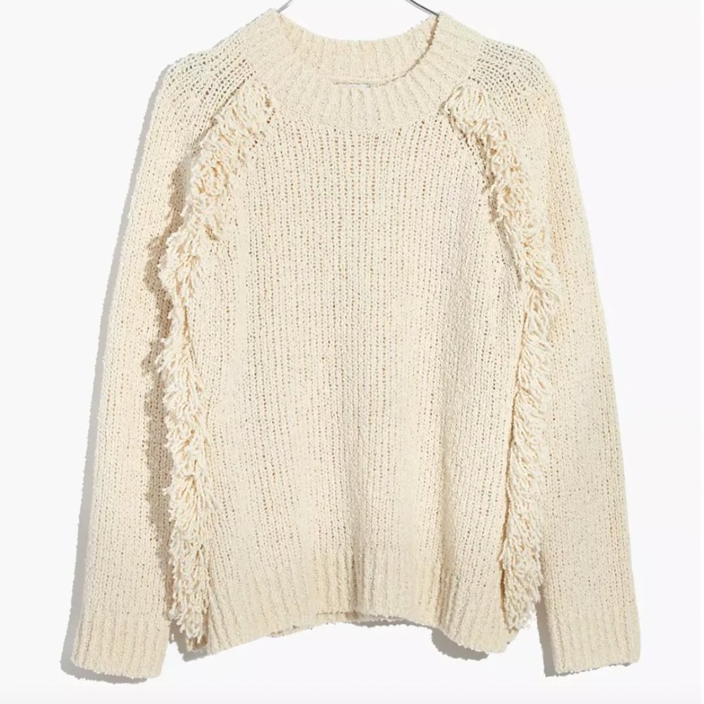 Loop-Edge Pullover Sweater